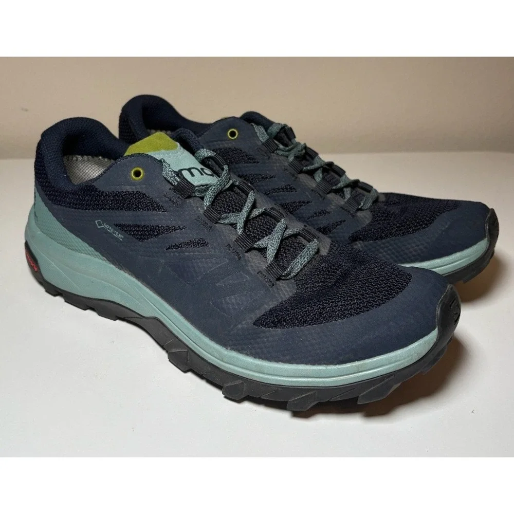 Salomon Outline Gore-Tex Blue Hiking Shoes | Women's Size 8 - Picture 7 of 11